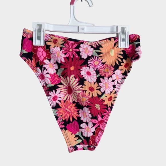 NEW Wild Fable Women's Ribbed Floral Bikini High Waist Bikini Bottom - Picture 4 of 13